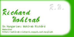 richard wohlrab business card